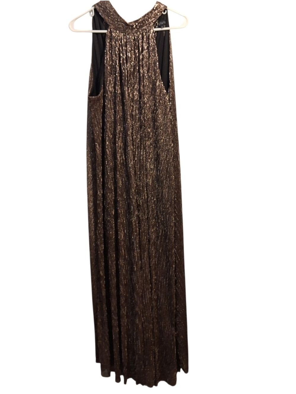 1. State Metallic Gold Striped Pleated Flowy Pantsuit XL